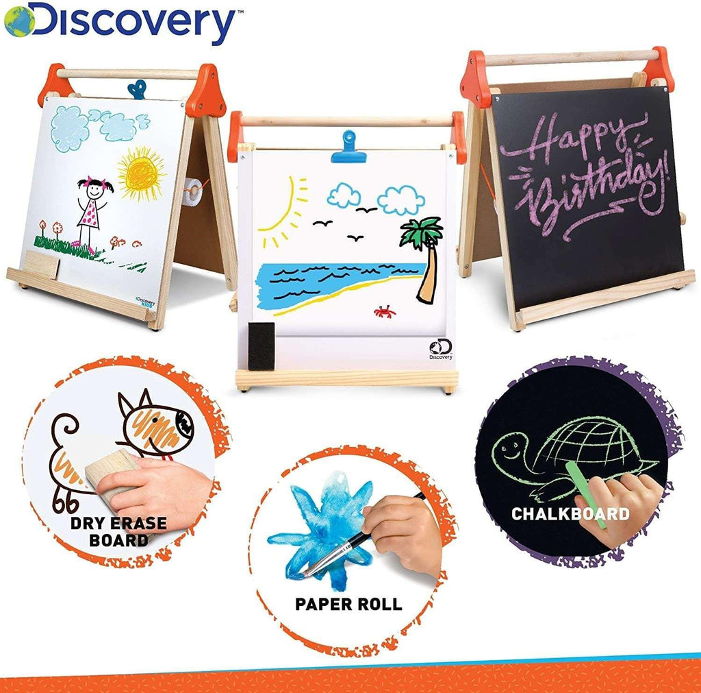 Discovery Kids Wooden 3 in 1 Tabletop Easel - Naivri