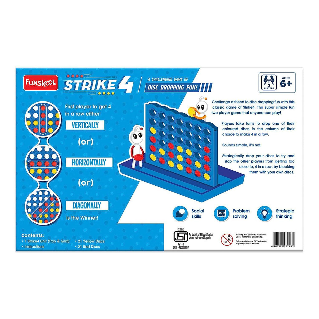 Funskool Strike 4: Classic Connect Disc Game for 2 Players - Naivri