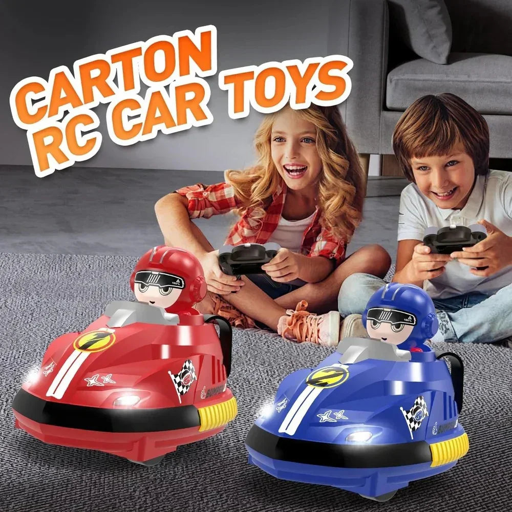 2PCS Set Stunt RC Battle Cars Blue Red Crush Ejecting Mini Car Bumper Cars Remote Control with Drivers Toy Game for Boys - Naivri