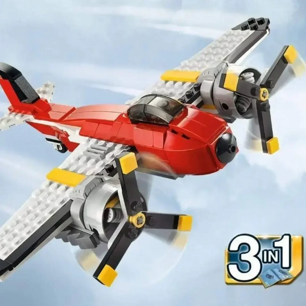 3-in-1 Architect Series Construction Brick Set – Fighter Jet, Propeller Plane & Hovercraft Model | STEM DIY Building Toy Kit for Kids (Multicolor, 241+ Pieces) - Naivri