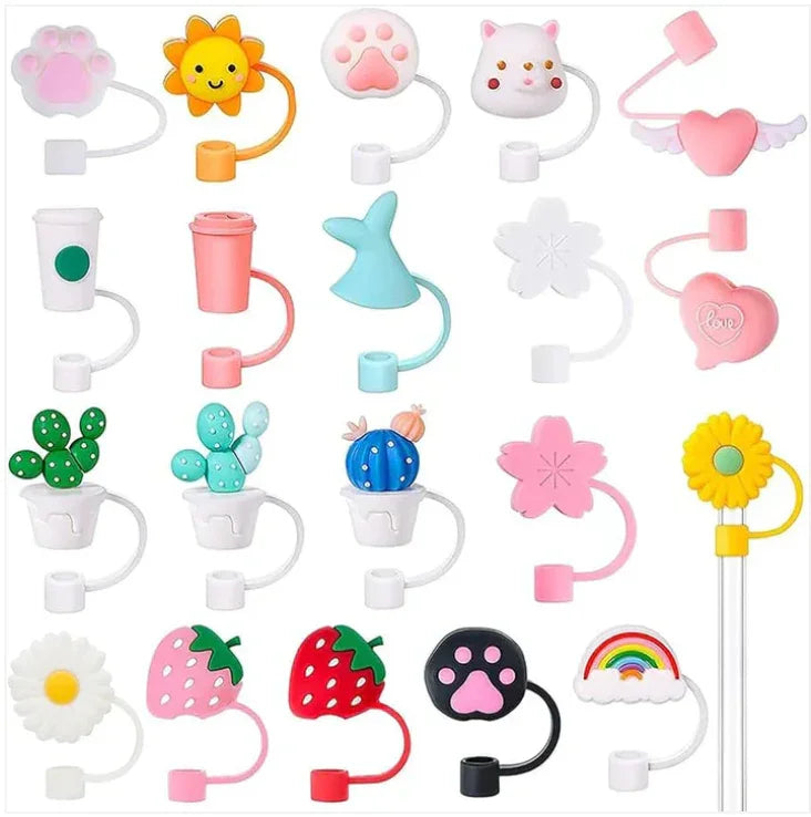 3D Straw Toppers - Stanley | Stylist | Silicone- Random - Naivri