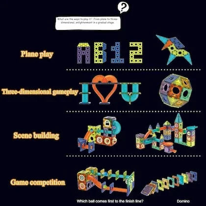 49pcs Magnetic Building Blocks with Lights (STEM) - Naivri