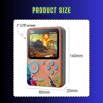 500 in 1 Retro Video Game Player Only for 1 Player, Handheld Gaming Console Can Play On TV, G5 Video Game 500 Games Preloaded Game Console, Old School Videogame (Random Color, Pack of 1 Game) - Naivri