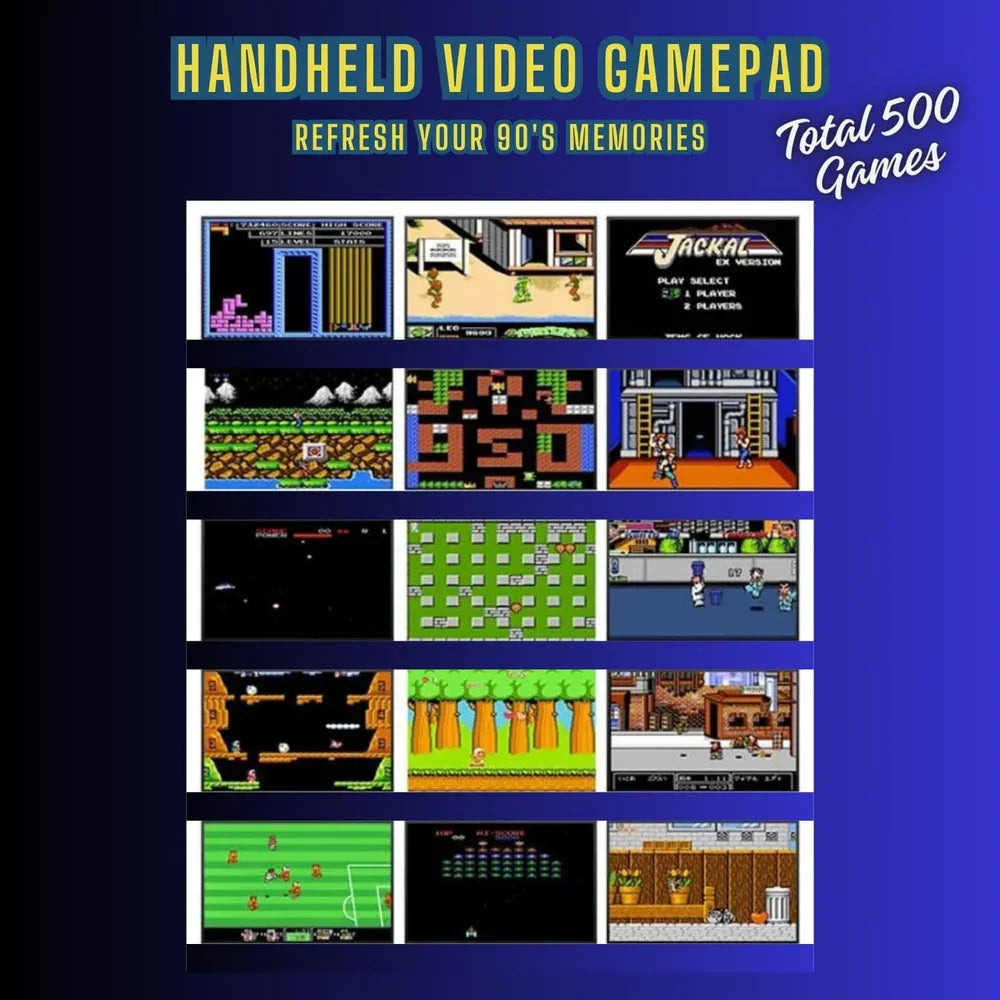 500 in 1 Retro Video Game Player Only for 1 Player, Handheld Gaming Console Can Play On TV, G5 Video Game 500 Games Preloaded Game Console, Old School Videogame (Random Color, Pack of 1 Game) - Naivri