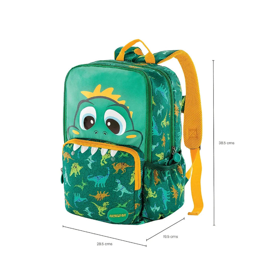 American Tourister Diddle 2.0 Dino Green Backpack 21 Ltrs - Naivri