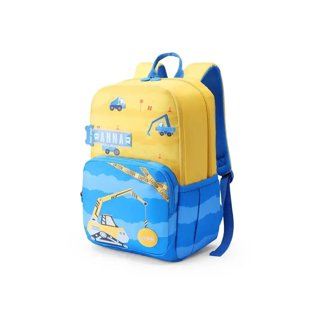 American Tourister Diddle 4.0 Construction Yellow Kids Backpack 21 Ltrs – Durable & Comfortable for Kids Aged 5-8 - Naivri