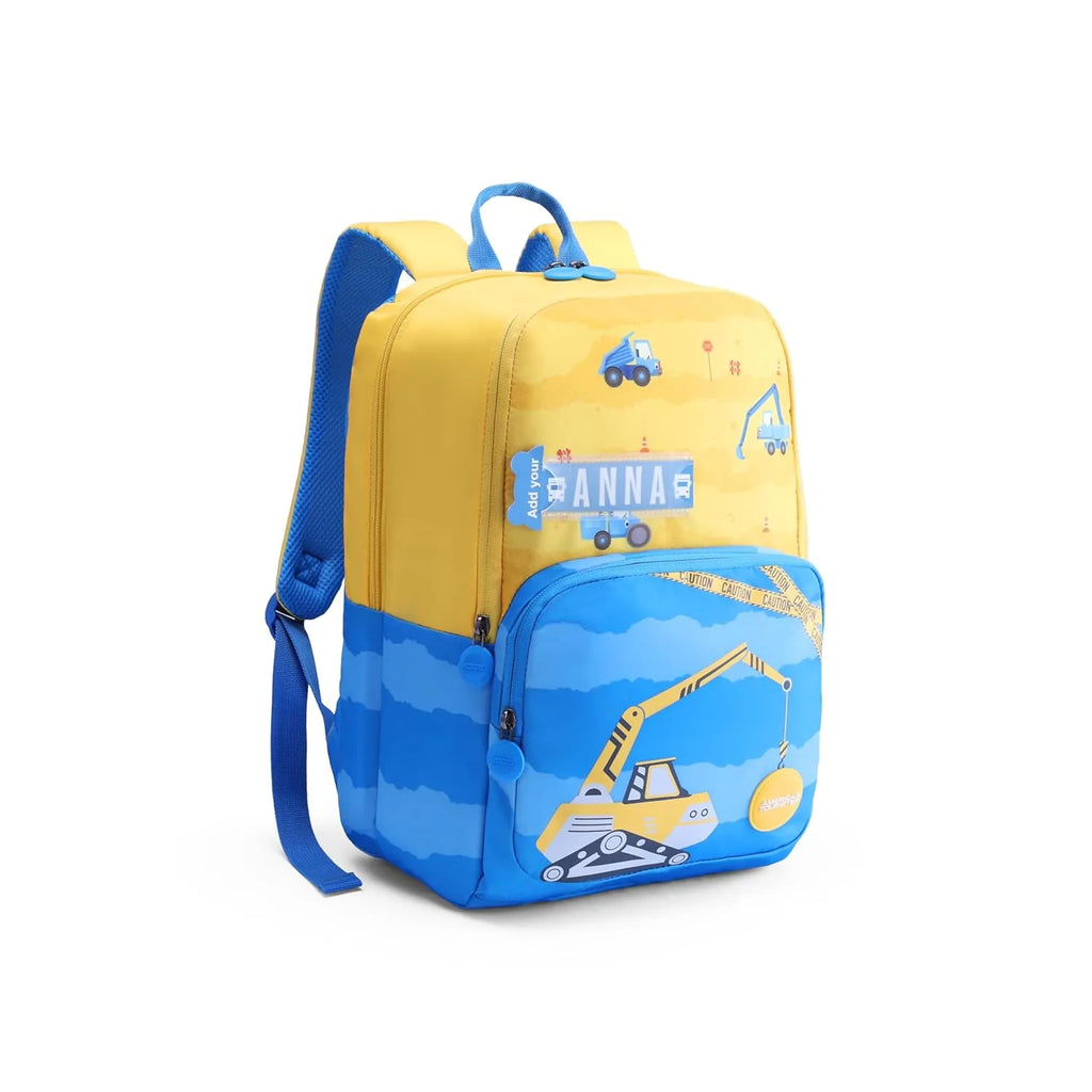 American Tourister Diddle 4.0 Construction Yellow Kids Backpack 21 Ltrs – Durable & Comfortable for Kids Aged 5-8 - Naivri
