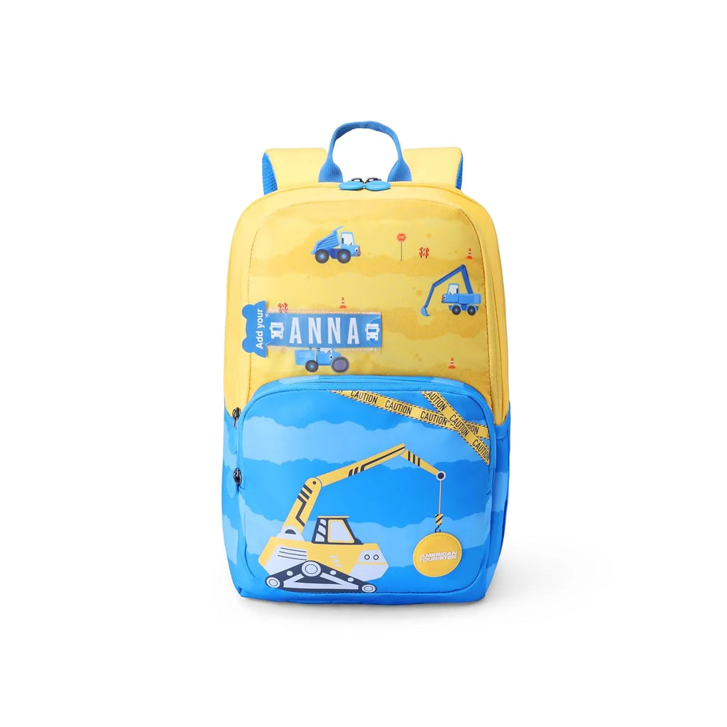 American Tourister Diddle 4.0 Construction Yellow Kids Backpack 21 Ltrs – Durable & Comfortable for Kids Aged 5-8 - Naivri