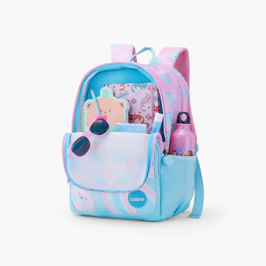 American Tourister Diddle 4.0 Rainbow Pink Kids Backpack – 21 Litres, Age 5–8 - Naivri