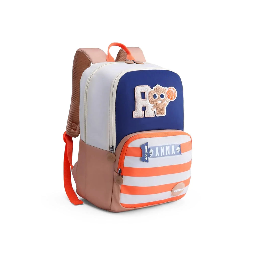 American Tourister Diddle 4.0 Varsity Beige Kids Backpack 21 Ltrs – Comfortable & Durable with Personalized Name Slot - Naivri