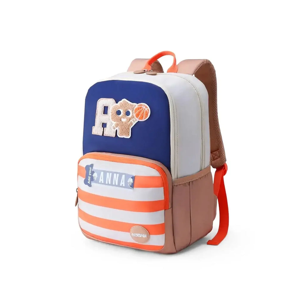 American Tourister Diddle 4.0 Varsity Beige Kids Backpack 21 Ltrs – Comfortable & Durable with Personalized Name Slot - Naivri