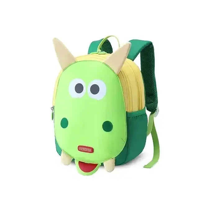 American Tourister Kiztopia Dragon Green/Yellow Kids Character Backpack – 10L, Fun and Practical Design - Naivri