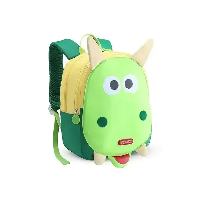 American Tourister Kiztopia Dragon Green/Yellow Kids Character Backpack – 10L, Fun and Practical Design - Naivri