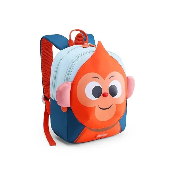 American Tourister Kiztopia Monkey Orange/Dark Green Kids Character Backpack – 10L, Fun and Functional Design - Naivri