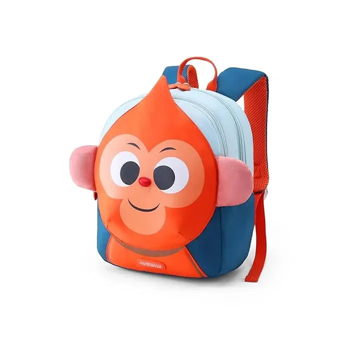 American Tourister Kiztopia Monkey Orange/Dark Green Kids Character Backpack – 10L, Fun and Functional Design - Naivri