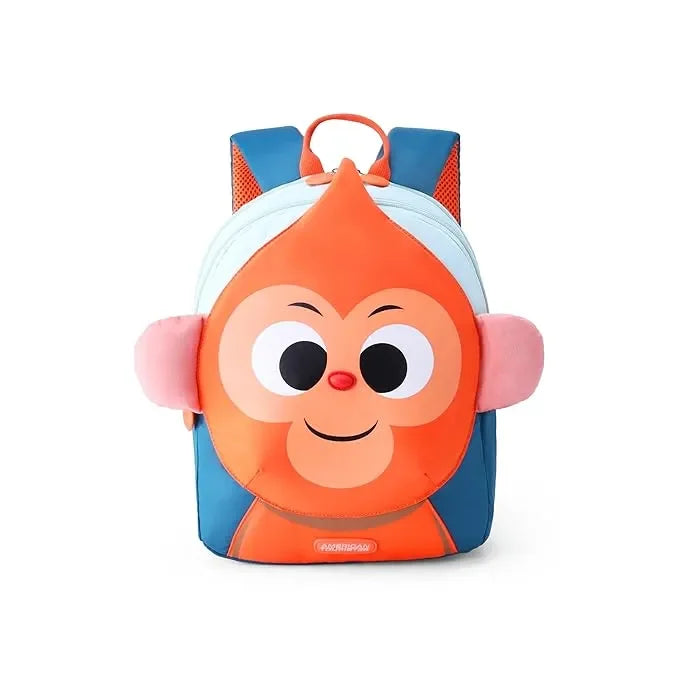 American Tourister Kiztopia Monkey Orange/Dark Green Kids Character Backpack – 10L, Fun and Functional Design - Naivri