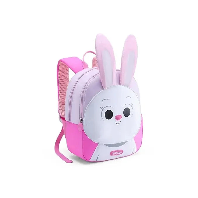 American Tourister Kiztopia Rabbit White/Pink Kids Character Backpack – 10L, Comfortable & Playful Design - Naivri