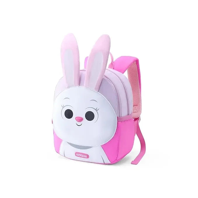 American Tourister Kiztopia Rabbit White/Pink Kids Character Backpack – 10L, Comfortable & Playful Design - Naivri