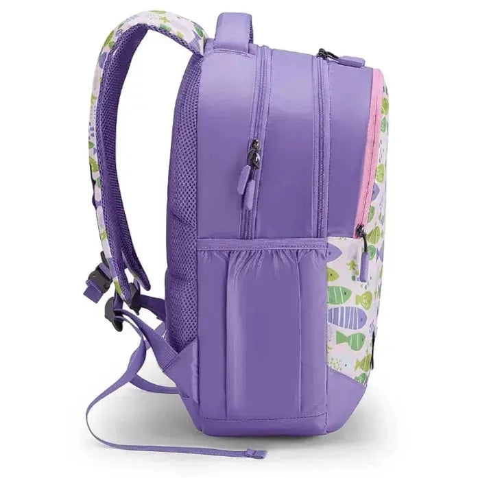 American Tourister Ollie 3.0 Fishy Purple 26 Ltrs School Backpack for Kids - Naivri
