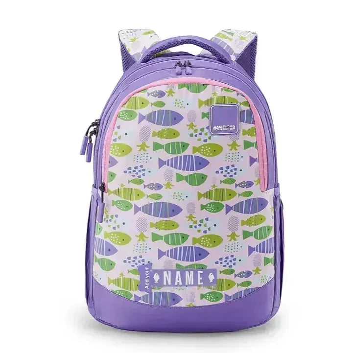 American Tourister Ollie 3.0 Fishy Purple 26 Ltrs School Backpack for Kids - Naivri