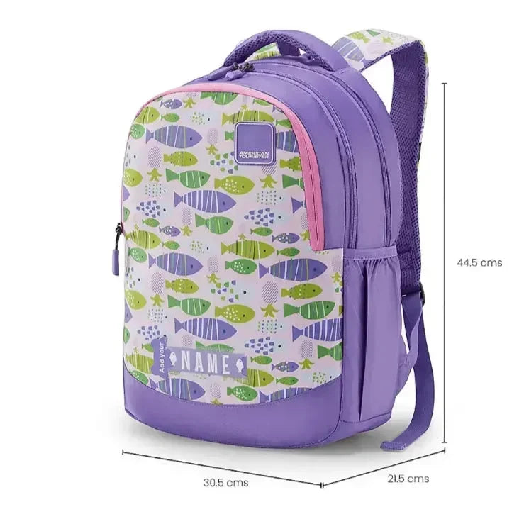 American Tourister Ollie 3.0 Fishy Purple 26 Ltrs School Backpack for Kids - Naivri
