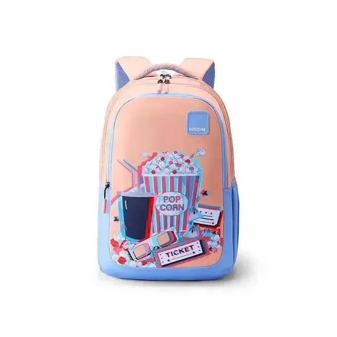 American Tourister Ollie 4.0 XL Glyph Popcorn Orange 32.5 Litres Backpack – Eye-Catching, Spacious & School-Ready with Bonus 3D Glasses - Naivri