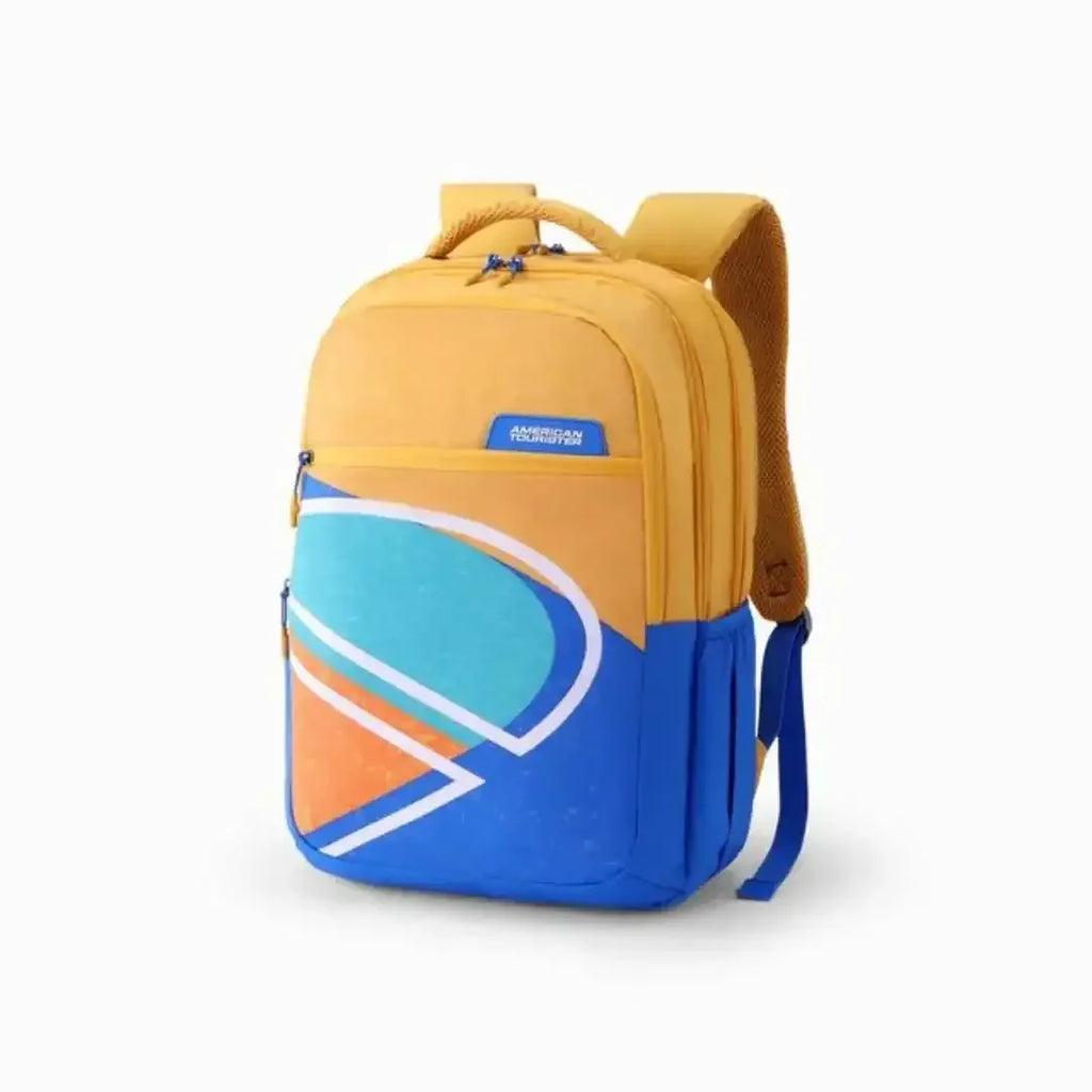 American Tourister Quad 4.0 Mustard XXL Backpack – 35 Litres | Unisex | Age 12+ - Naivri