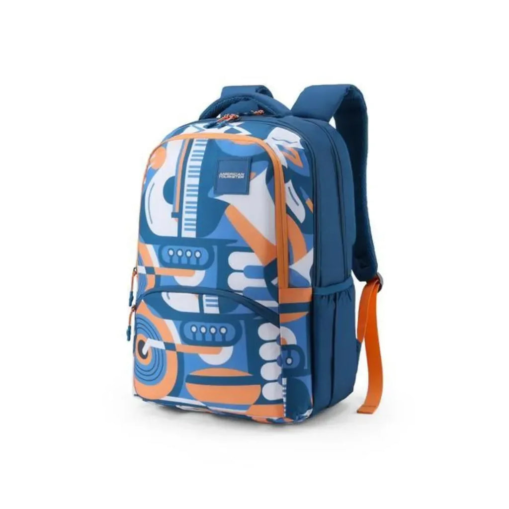 American Tourister Quad 4.0 Teal Orange XXL Backpack – 35 Litres | Stylish & Durable | Unisex | Age 12+ - Naivri
