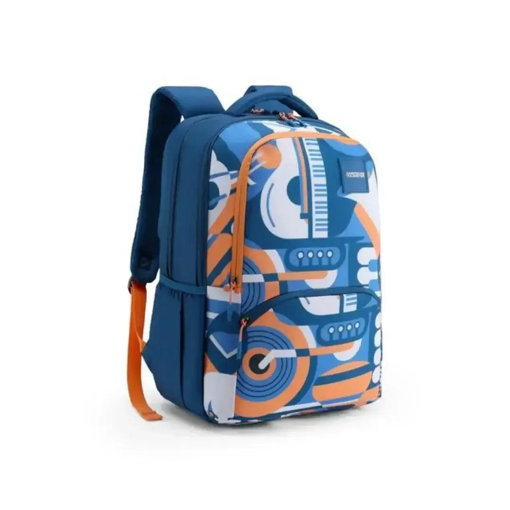 American Tourister Quad 4.0 Teal Orange XXL Backpack – 35 Litres | Stylish & Durable | Unisex | Age 12+ - Naivri