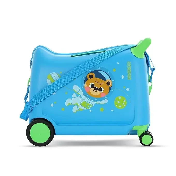 American Tourister Skiddle Blue Astronaut Suitcase – 39.5 cm | Small Cabin Polypropylene Hard Trolley Bag | 4 Wheels Spinner | Durable & Vibrant Design - Naivri