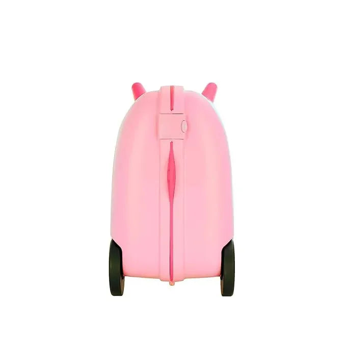American Tourister Skiddle Light Pink Unicorn Suitcase – 39.5 cm | Small Cabin Polypropylene Hard Trolley Bag | 4 Wheels Spinner | Durable & Stylish for Kids - Naivri