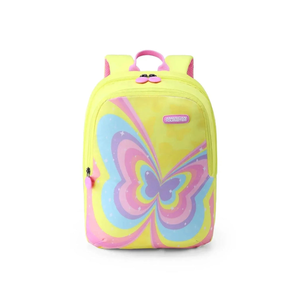 American Tourister Swiddle 4.0 Butterfly Yellow Kids Backpack – 13.5L, Durable & Comfortable - Naivri