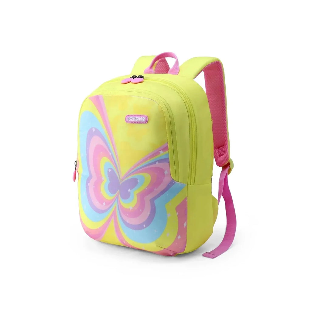 American Tourister Swiddle 4.0 Butterfly Yellow Kids Backpack – 13.5L, Durable & Comfortable - Naivri