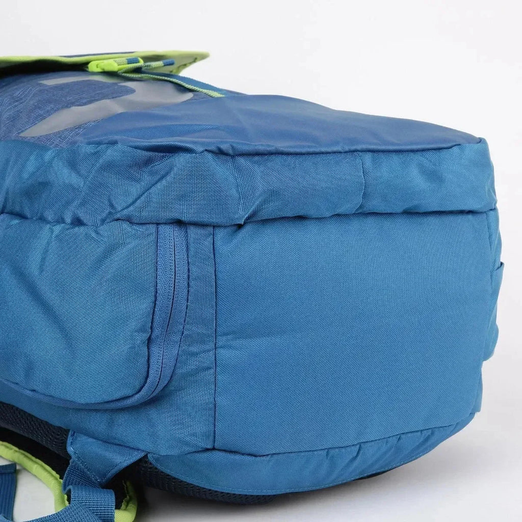 American Tourister unisex printed zip-closure backpack – AMT Sigma LP Backpack 02 in LBlue, SBlue, AQ Blue, and Lead Stone – 3 compartments, leather synthetic build - Naivri