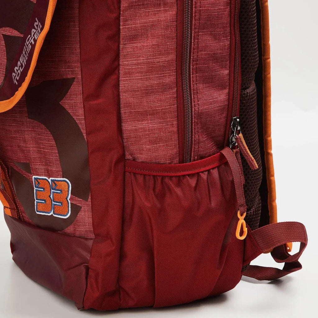 AMERICAN TOURISTER Unisex Printed Zip-Closure Backpack | AMT SIGMA LP BACKPACK 02 RED | Stylish Casual Backpack for Daily Use | 3 Spacious Compartments | Leather Synthetic Build - Naivri