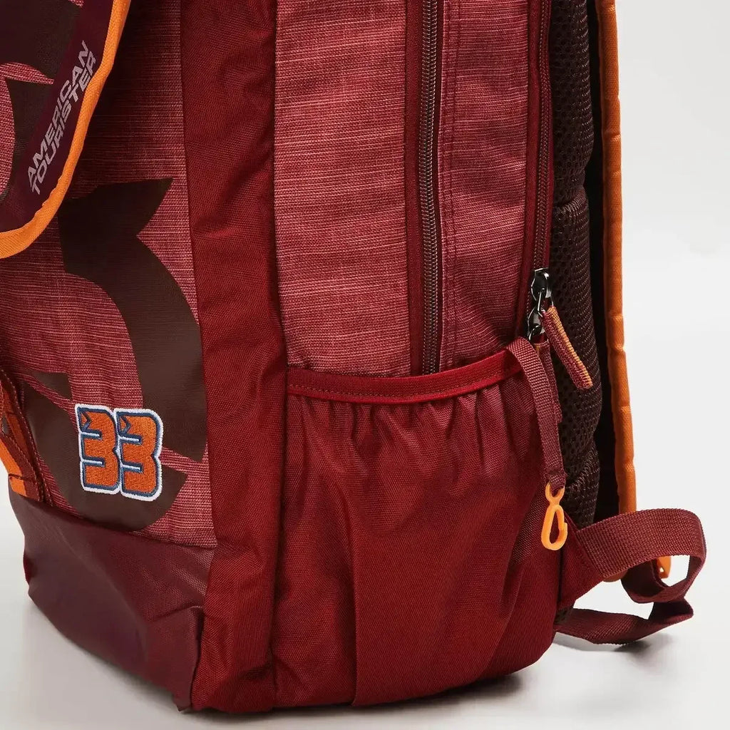 AMERICAN TOURISTER Unisex Printed Zip-Closure Backpack | AMT SIGMA LP BACKPACK 02 RED | Stylish Casual Backpack for Daily Use | 3 Spacious Compartments | Leather Synthetic Build - Naivri