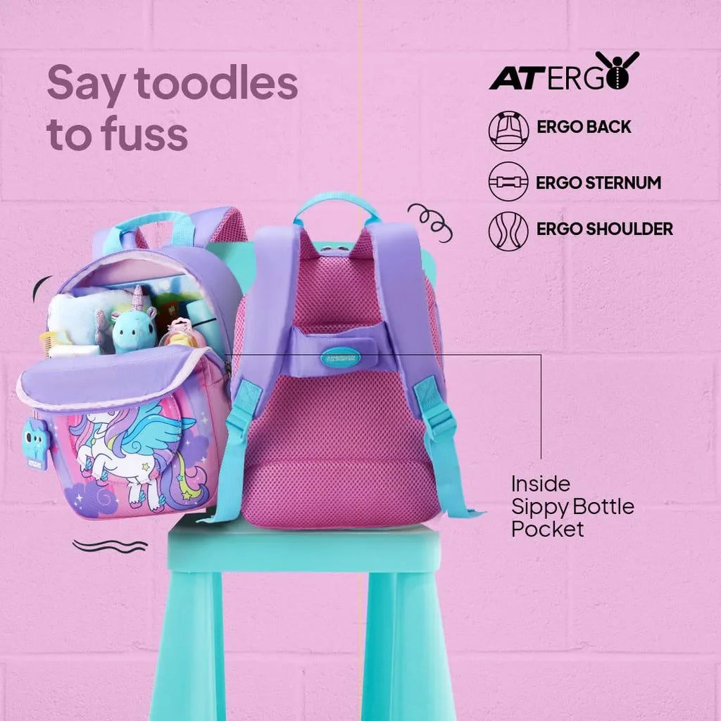 American Tourister Yoodle 3.0 Girls Backpack – Unicorn Pink | 8.5L | Lightweight School & Travel Bag for Kids - Naivri