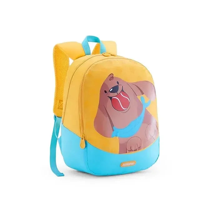 American Tourister Zoodle 4.0 Mustard Dog Backpack – 13 Ltrs | Kids Preschool Bag | Comfortable & Durable Design | 1-Year Global Warranty - Naivri