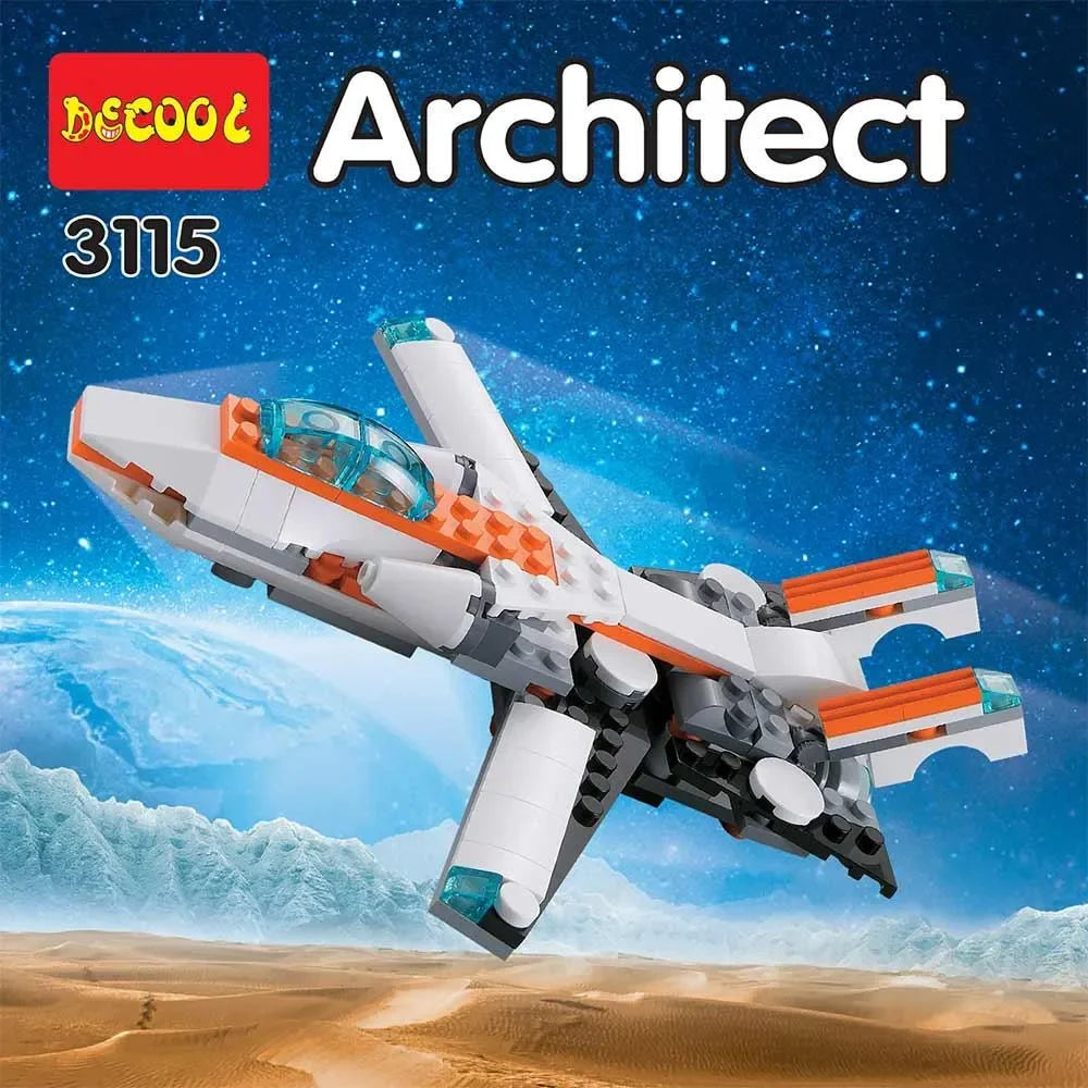 Architect Future Flyers Model 3 – 237-Piece DIY Building Block Set | STEM Construction Kit for Kids (3115, ABS Plastic, Age 6+) - Naivri