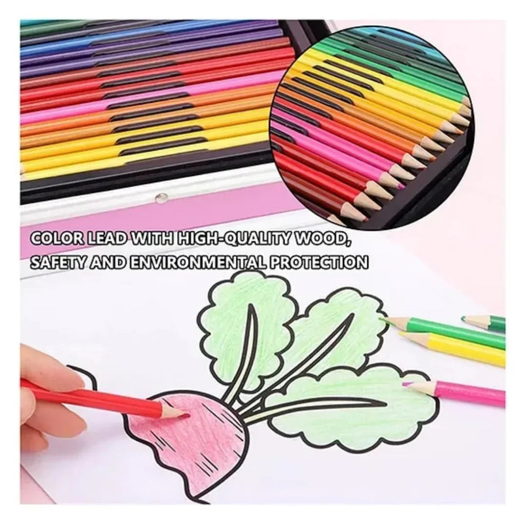 Art & Craft Painting Box – 145 Colour Kit with Drawing Water Colour Pencils, Oil Pastels, Acrylic Paint Brushes & Sketch Pens | Professional Art Set for Kids | Multi-Theme Portable Suitcase Design - Naivri