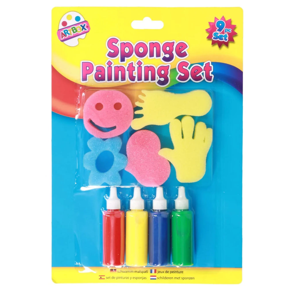 Artbox Creative Sponge Painting Set – 9-Piece Assorted Shapes for Kids (3 Years+) - Naivri
