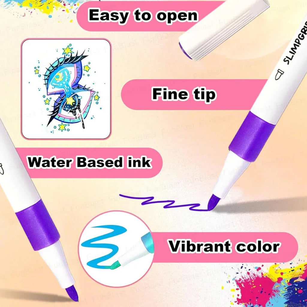 Artify Acrylic Paint Marker Set – 12 Vibrant Water-Based Colors for Multi-Surface Art & DIY Creations (3 Years+) - Naivri