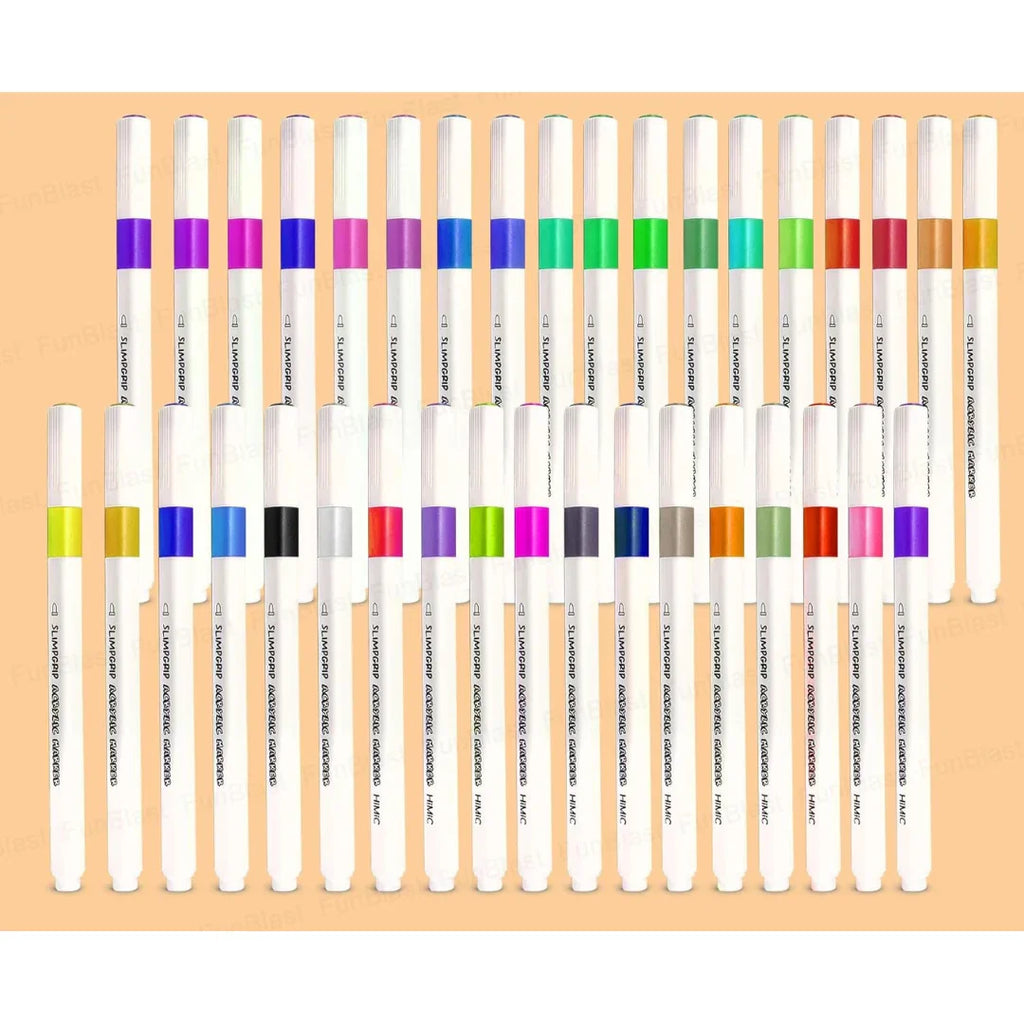 Artify Acrylic Paint Marker Set – 36 Vibrant Water-Based Colors for Multi-Surface Art & DIY Creations (3 Years+) - Naivri