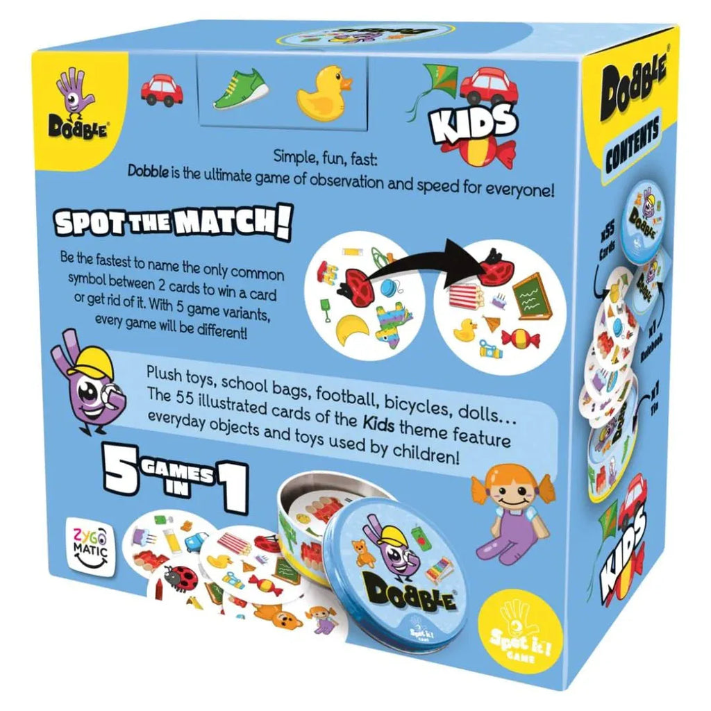 Asmodee Dobble Kids Spot The Catch! | Fast-Paced Animal Matching Card Game | 30 Cards | For Ages 4+ | 4–8 Players | Observation Game for Children | Made in India - Naivri