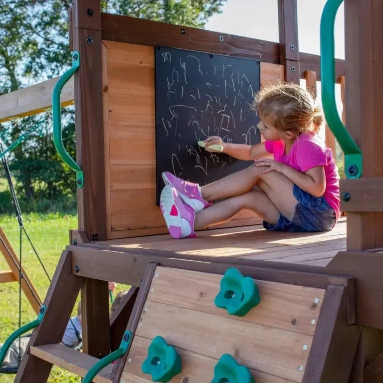 Backyard Cedar Cove Swing Set – Premium Wooden Outdoor Swings & Slides for Kids - Naivri