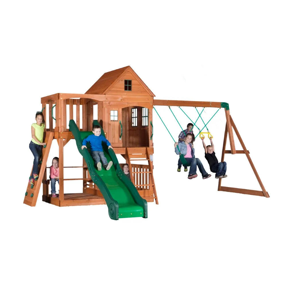 Backyard Hill Crest Play Tower Including Swings - Naivri