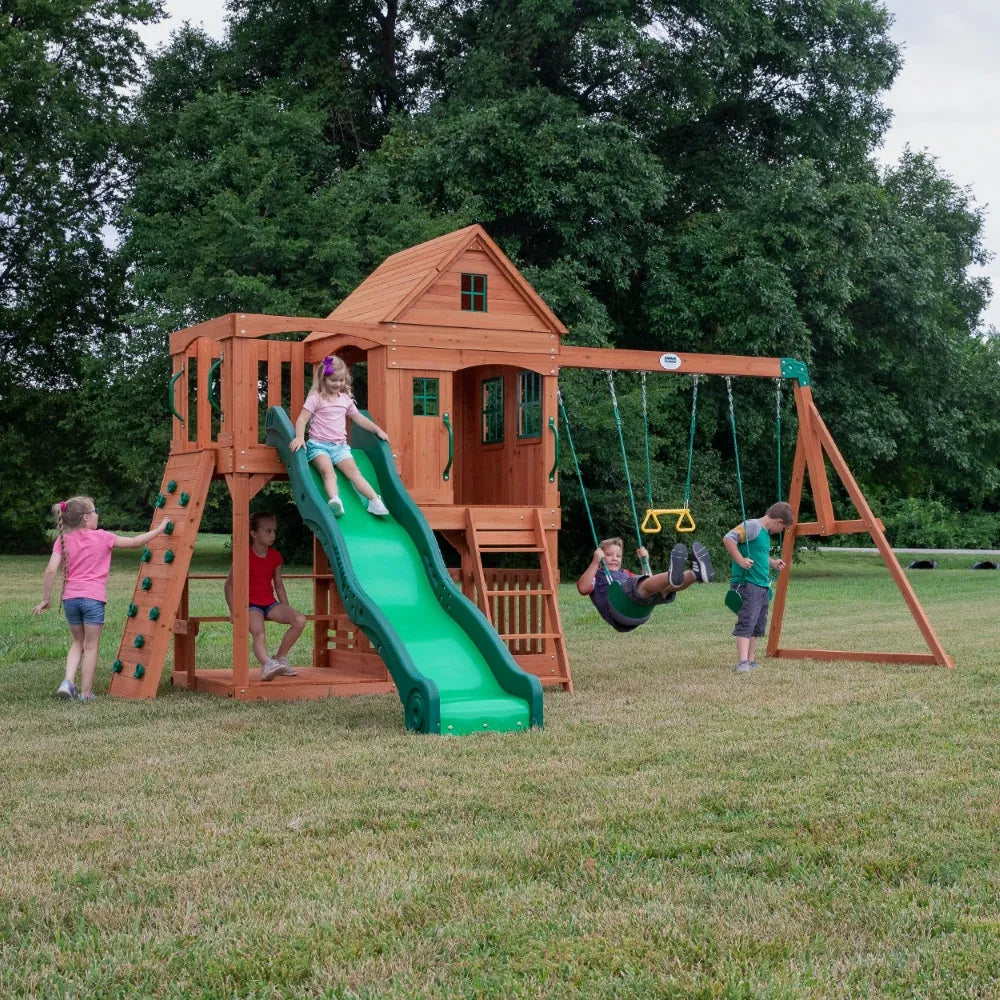 Backyard Hill Crest Play Tower Including Swings - Naivri