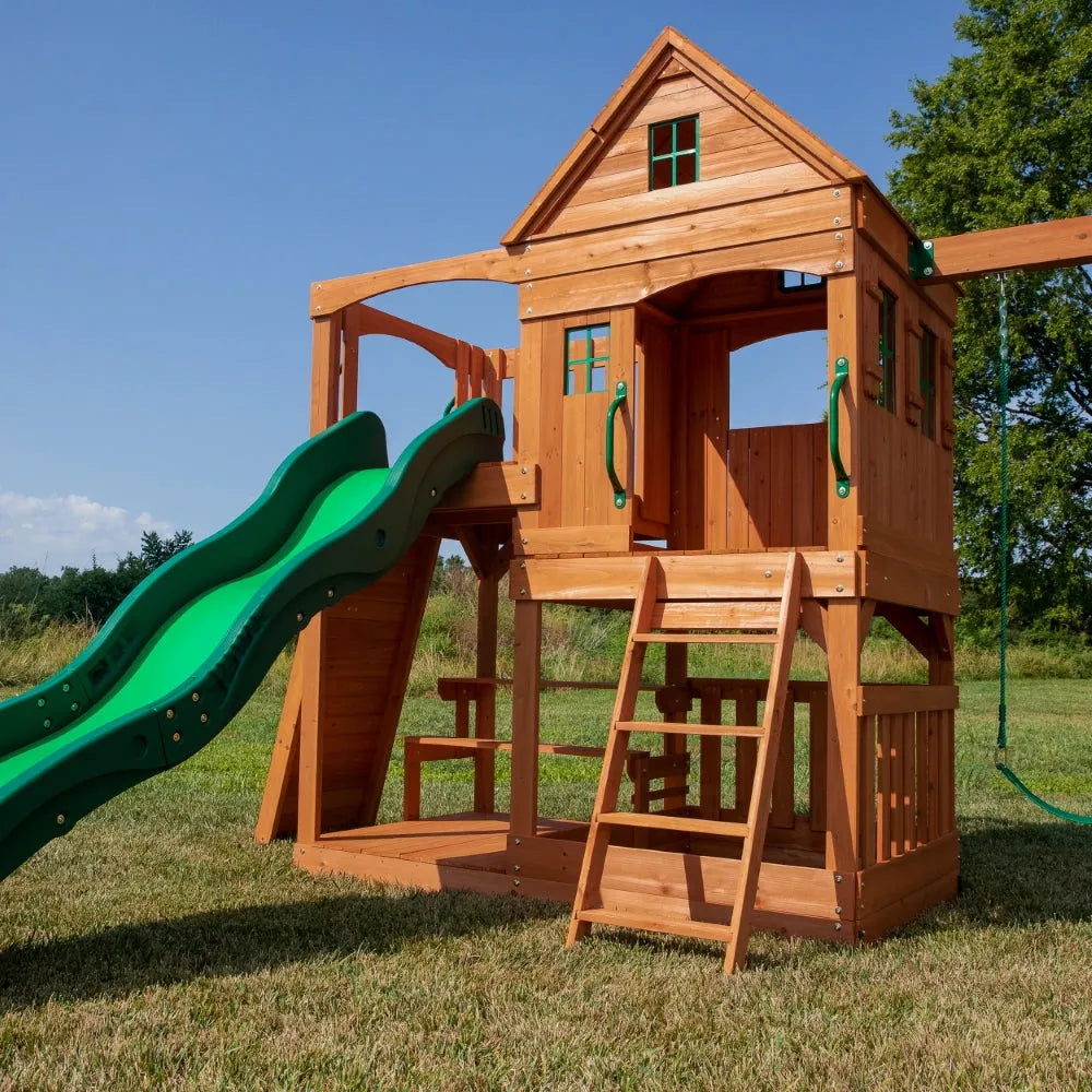 Backyard Hill Crest Play Tower Including Swings - Naivri