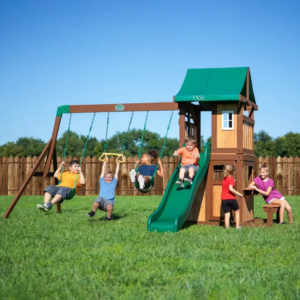 Backyard Lakewood Play Tower With Swings And Slide - Naivri