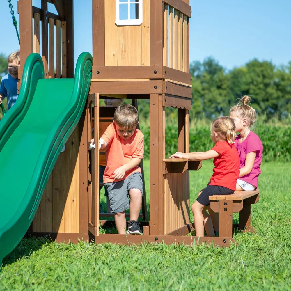 Backyard Lakewood Play Tower With Swings And Slide - Naivri